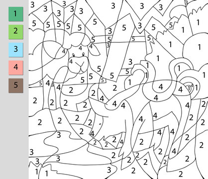Coloring Page Kids Educational Children Game Color Numbers Fun Page Stock  Vector by ©ksuklein 234573852