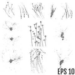 Paint splat set. Paint splashes set for design use. Abstract vector illustration.