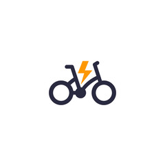 Electric bike, bicycle vector icon, logo