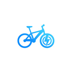 Fototapeta premium Electric bicycle icon, e-bike isolated on white, vector