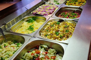 the salads in the cafe
