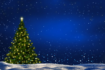 unscharfer weihnachtsbaum in der nacht