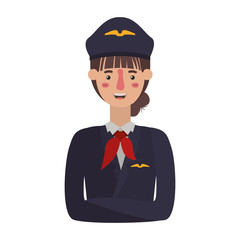 young woman pilot avatar character