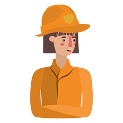 young firewoman avatar character