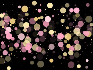 Pink gold confetti circle decoration