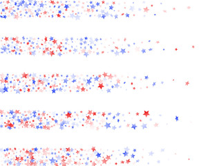 Flying red blue white star sparkles on white 