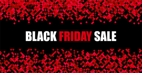 Black friday sale red abstract promotion banner.