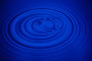 Closeup blue wave water rings macro, Circle reflections in pool.