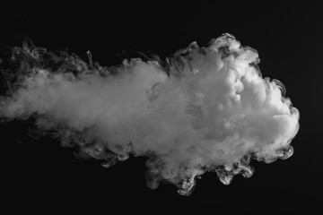 Cloud of vapor. dark black background