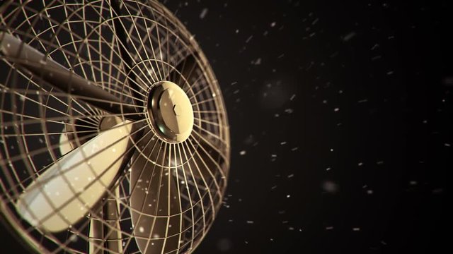 Animation of rotating fan with close up view. Backdrop of air conditioning and ventilation. Animation of seamless loop.