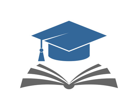 Vector Graduation Hat and Book School Sign Symbol Icon Logo Design Inspiration