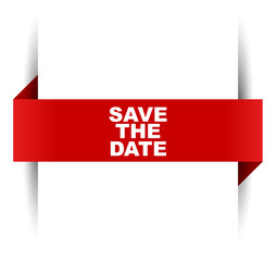 red vector banner save the date