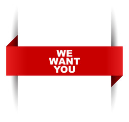 red vector banner we want you