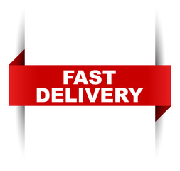 red vector banner fast delivery