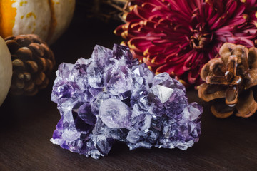 Amethyst Crystal in Autumn