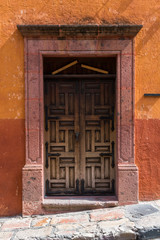 Mexico on sunny day with traditional architecture window