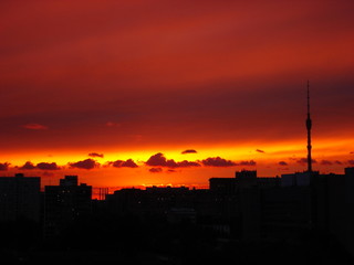 Fototapeta na wymiar fiery sunset