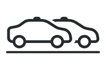 Car linear icon. Taxi. Thin line illustration. Automobile.