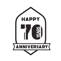 number 70 for anniversary celebration card icon