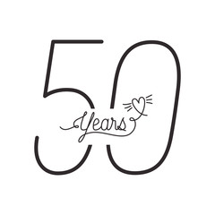 number 50 for anniversary celebration card icon