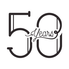 number 50 for anniversary celebration card icon