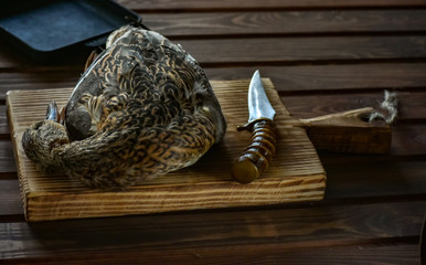 Killed duck before cooking.