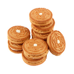 Assortment of different cookies, isolated on white