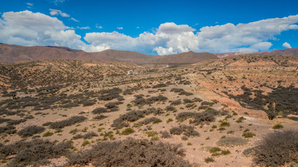 Aerial shot over Quebrada de Humahuaca