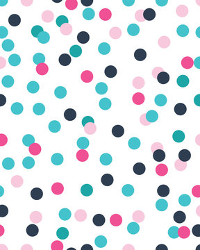 Seamless pattern with confetti on a white background