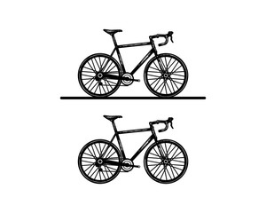 Fototapeta na wymiar Vector Black Bike Sport Sign Symbol Icon Logo Design Inspiration