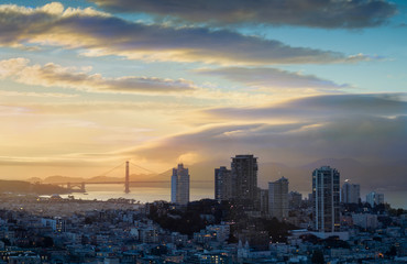 Fototapeta premium Russian Hill And The Golden Gate San Francisco