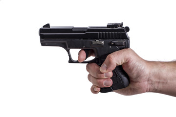 Handgun isolated on white background