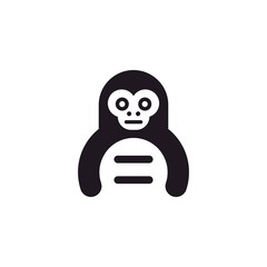 Monkey Silhouette Cute Animal Illustration Icon Logo Design Template Element Vector