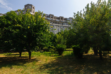Bucharest  - building along main streets in capital of Romania