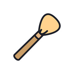 Cosmetic Brush Make Up Minimal Color Flat Line Stroke Icon Pictogram