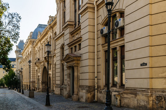 Bucharest  - building along main streets in capital of Romania