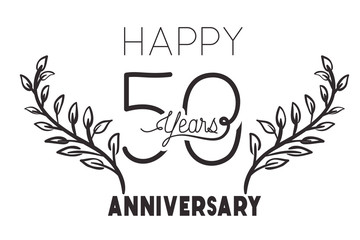 number 50 for anniversary celebration card icon