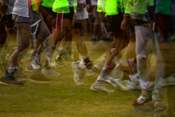 group of people running