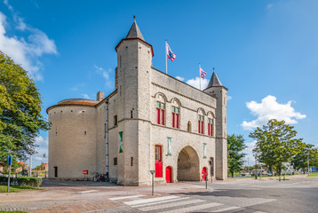 Naklejka premium Kruispoort, old city gate of Bruges, Belgium.