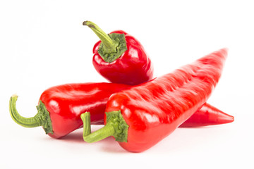 Red paprika isolated on white background