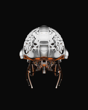 Sci-fi robotic brain organ, 3d illustration