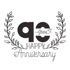 number 90 for anniversary celebration card icon
