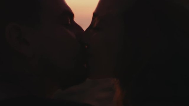 Close up of lovely couple kissing