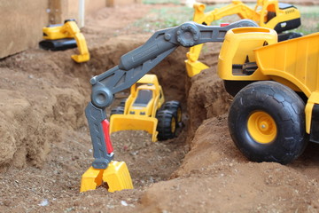 bulldozer and truck