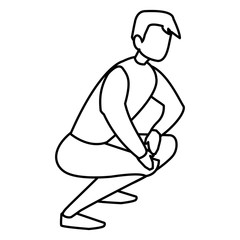 man crouching icon