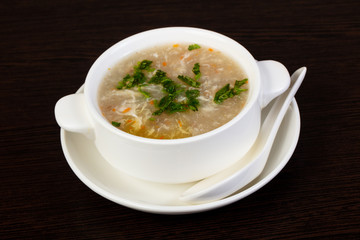 Soup with beef and egg