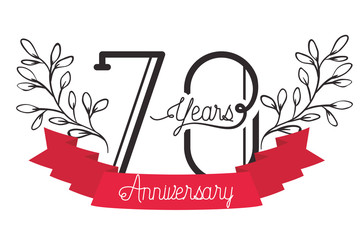 number 70 for anniversary celebration card icon