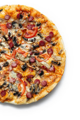 pizza on white background