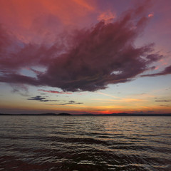 tramonto sul lago di Bolsena
