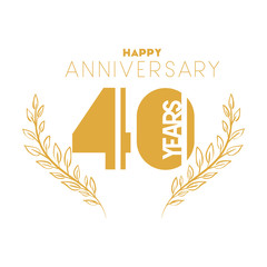 number 40 for anniversary celebration card icon